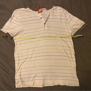Hugo Boss Beige and Brown Striped Polo Shirt